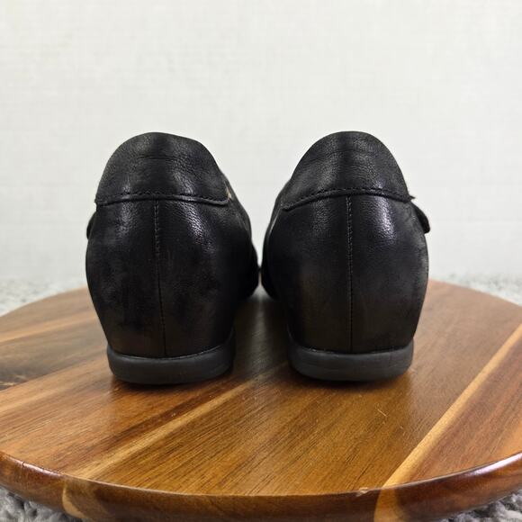 Dansko Marcella Black Leather Mary Jane Mini Wedge Comfort Daily Shoe Womens 39 - Picture 3 of 14